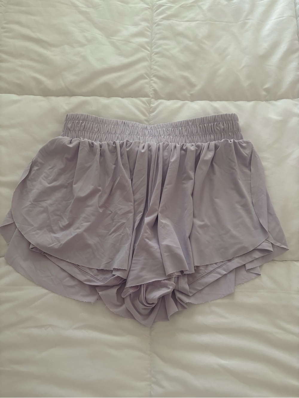 Light Lavender Layered Ruffle Women’s Shorts